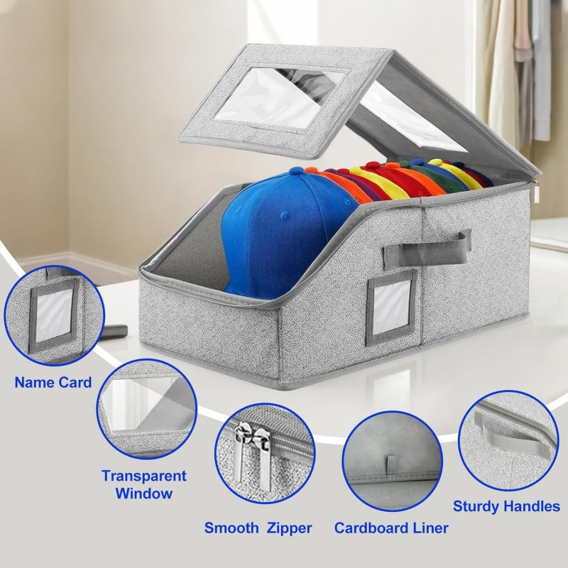 야구 모자용 새로운 접이식 지퍼 보관 상자 모자 속옷  - Sock Organizer Tray 리뷰 및 가격