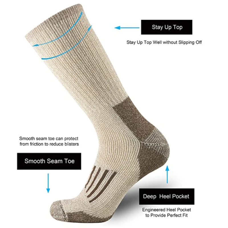 80% 울 양말 따뜻한 두꺼운 하이킹 쿠션 크루 양말  - Wool Hiking Sock 리뷰 및 가격
